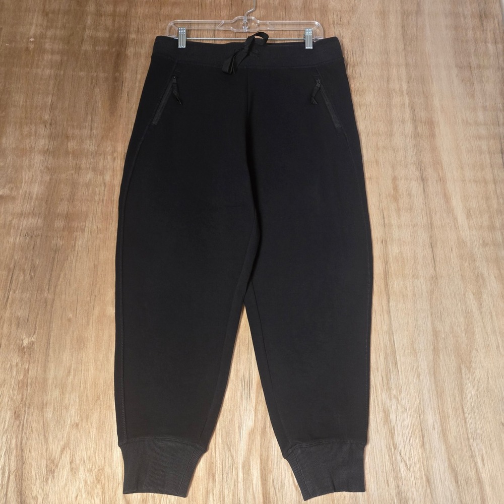 Ladies Active Jogger Pants Black Fleece Soft Cozy Size Large L Kirkland